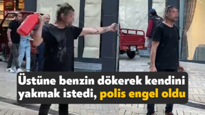 Kocaeli'nin İzmit ilçesinde bir kişi, üzerine benzin dökerek kendini yakmaya