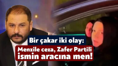 Menzil tarikatına ait olan araçtaki çakar skandalına ceza kesilirken, Zafer