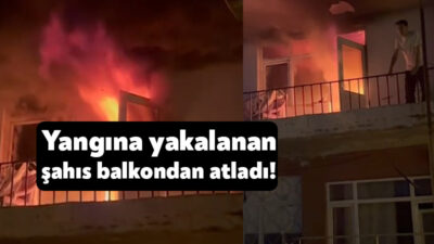 Kocaeli'nin İzmit ilçesinde 5 katlı binanın 1'inci katındaki daire alevlere