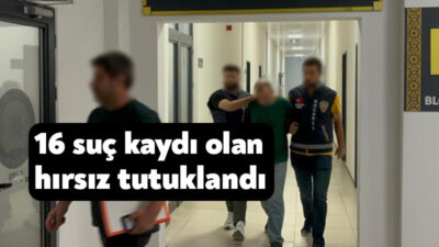 Kocaeli’nin İzmit ilçesinde hırsızlıktan gözaltına alınan zanlının 16 suç kaydı