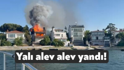 Kocaeli’nin Darıca ilçesinde kullanılmayan 2 katlı yalı alev alev yandı.