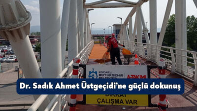 Kocaeli Büyükşehir Belediyesi, Dr. Sadık Ahmet Üstgeçidi’nde zemin yenileme ve