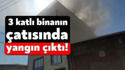 Kocaeli'nin Gebze ilçesinde 3 katlı binadaki çatı yangını, itfaiye ekiplerince