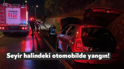 Kocaeli’nin Gebze ilçesinde seyir halindeki otomobil alev aldı. Otomobilde bulunan