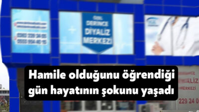 Kocaeli'de özel diyaliz merkezinde çalışan genç kadın, hamile olduğunu iş