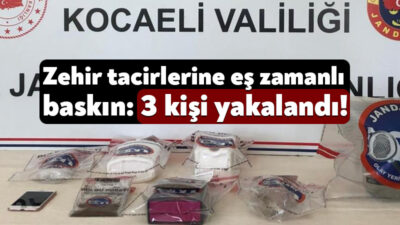 Kocaeli'nin İzmit ilçesinde uyuşturucu satıcılarına yönelik 5 adrese eş zamanlı