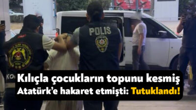 İzmit’teki Mehmet Akif İlköğretim Okulu’nda çocukların yanında kılıç çekip, Atatürk