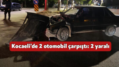 Kocaeli’nin Derince ilçesinde iki otomobilin çarpışması sonucu meydana gelen kazada