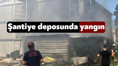 Kocaeli'nin Kartepe ilçesinde inşaat şantiyesinde çıkan yangında depo ve iki