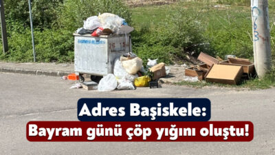 Kurban Bayramı’nın ikinci gününde Başiskele’de çöp yığını oluştu. Bölge halkı