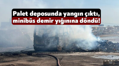 Kocaeli'nin Gebze ilçesinde palet deposunun bahçesinde çıkan yangın kısa sürede