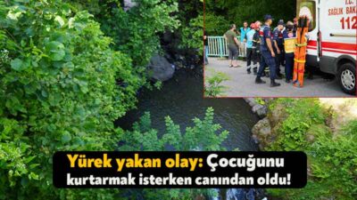 Kocaeli'de ormanlık alanda dereye düşen oğlunu kurtarmak için suya atlayan