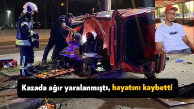 Kocaeli'de 4 gün önce otomobilin tabelaya çarparak takla attığı kazada