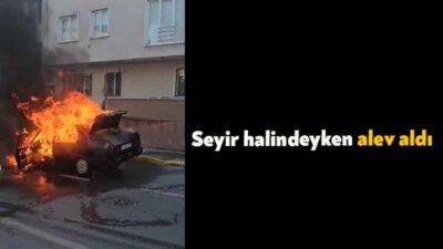 Kocaeli'de seyir halinde olan otomobil alev aldı. Yangın itfaiye ekipleri