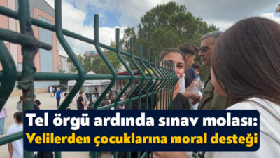 Kocaeli'nin Derince ilçesindeki bir lisede, LGS'nin ikinci oturumu öncesinde öğrenciler