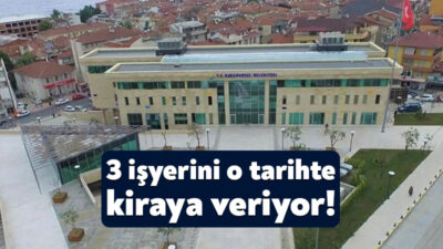 Karamürsel Belediyesi Ereğli Mahallesi’nde yer alan 3 adet işyerini kiraya