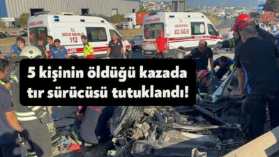Kocaeli'nin Dilovası ilçesinde otomobilin, tırdan düşen konteynerin altında kalması sonucu