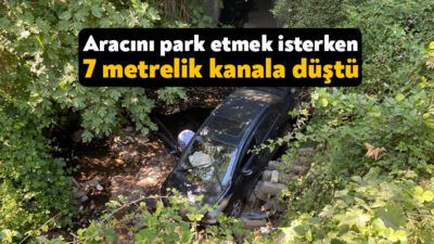 Kocaeli'nin Derince ilçesinde sürücüsünün park etmeye çalıştığı otomobil, yaklaşık 7