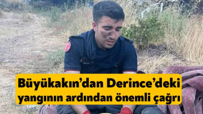 Kocaeli Büyükşehir Belediye Başkanı Doç.Dr.Tahir Büyükakın, Derince’deki yangının ardından Kocaeli
