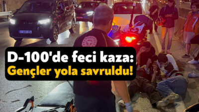 Kocaeli'nin İzmit ilçesinde motosikletin devrilmesi sonucu kasksız sürücü ve kız