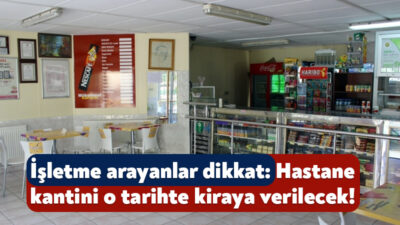 Darıca Farabi Eğitim ve Araştırma Hastanesi, hastane kantinini kiraya verecek.