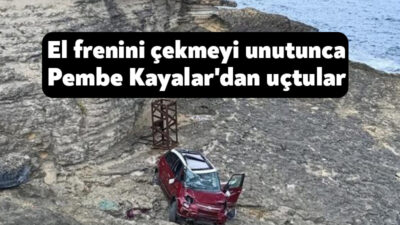 Kocaeli'nin Kandıra ilçesinde içesinde 4 kişinin bulunduğu otomobil, Pembe Kayalar'dan