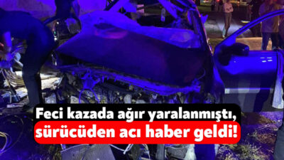 Kocaeli'nin İzmit ilçesinde otomobilin köprü ayağına çarpması sonucu meydana gelen