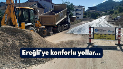 Kocaeli Büyükşehir Belediyesi, Ereğli Mahallesi’nde hayata geçirdiği yeni yol çalışmalarıyla