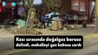Kocaeli’nin Gebze ilçesinde yürütülen kazı çalışmaları sırasında doğal gaz borusu