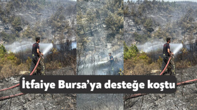 Kocaeli Büyükşehir Belediyesi ekipleri, Bursa’nın ormanlık alanlarında çıkan yangına destek