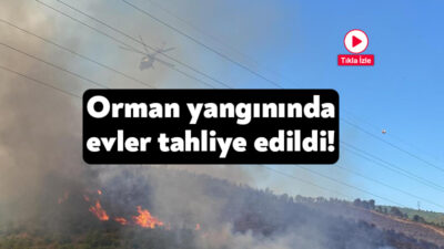 Kocaeli'de çıkan orman yangını büyürken, bölgedeki bazı evler güvenlik amacıyla