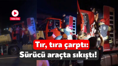 Kocaeli'nin Kartepe ilçesinde, tıra arkadan çarpan tırın kabini kaydı.
