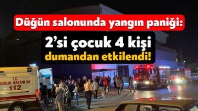 Kocaeli’nin Körfez ilçesinde bir düğün salonunun asansör bölümünde çıkan yangın