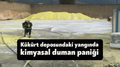 Kocaeli'nin Körfez ilçesinde kükürt deposunda çıkan yangın korkuttu. Dumandan bazı