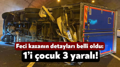 Kuzey Marmara Otoyolu'nun Kocaeli geçişinde, tünel içerisinde kamyonet ile otomobilin