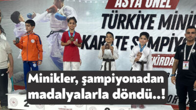 Körfez Gençlerbirliği SK sporcuları Türkiye Minikler Karate Şampiyonası’ndan bir şampiyon