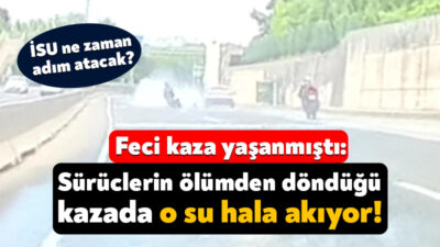 Kocaeli’de bir süre önce kanalizasyonun taşarak suların yola akması neticesi