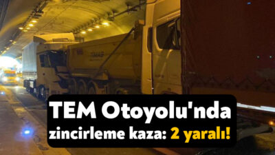Kocaeli TEM Otoyolu Gültepe Tüneli'nde 3 tır ile hafriyat kamyonun