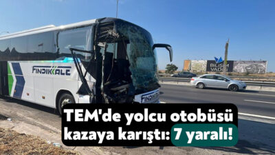TEM Otoyolu'nun Kocaeli geçişinde şehirlerarası yolcu otobüsünün kamyona arkadan çarpması