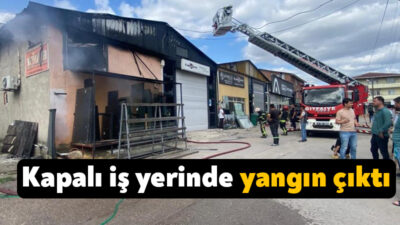 Kocaeli'nin Başiskele ilçesinde kapalı bir iş yerinde çıkan yangın, itfaiye