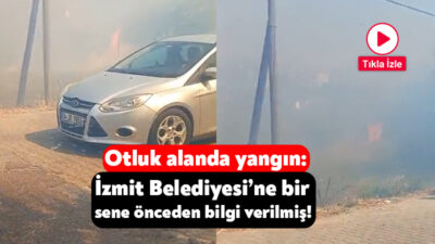 İzmit’in Hatipköy mevkindeki otluk alanda bugün yangın çıktı. Kocaeli Büyükşehir