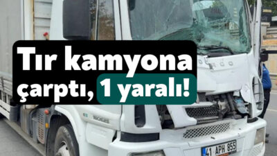 Kocaeli'nin Kartepe ilçesinde tırın kamyona çarpması sonucu meydana gelen kazada