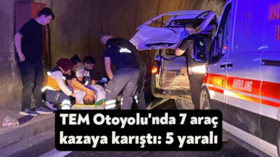 TEM Otoyolu Kocaeli geçişinde 7 aracın karıştığı kazada 5 kişi