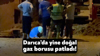 Kocaeli’nin Darıca ilçesinde, İSU ekiplerinin yaptığı altyapı çalışması sırasında doğal