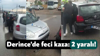 Kocaeli'nin Derince ilçesinde yayanın ve 2 otomobilin karıştığı kazada 2
