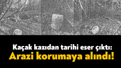 Derince’nin Kaşıkçı Mahallesi’nde gerçekleştirilen kaçak kazı çalışmasının ardından Kocaeli Kültür