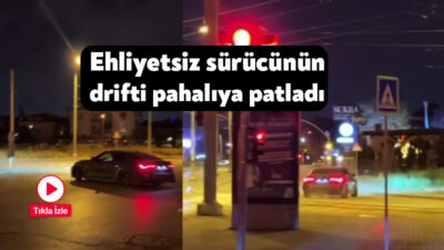 Kocaeli'nin İzmit ilçesinde drift yaptığı ve sürücü belgesi olmadığı tespit