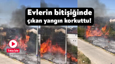 Kocaeli'nin Kartepe ilçesinde otluk alanda çıkan yangın korkuya sebep oldu.