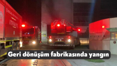 Kocaeli'nin Kartepe ilçesinde bir geri dönüşüm fabrikasında çıkan yangın itfaiye