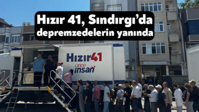 Büyükşehir Belediyesi’ne ait Hızır 41 afet ekibi, Balıkesir Sındırgı’da meydana